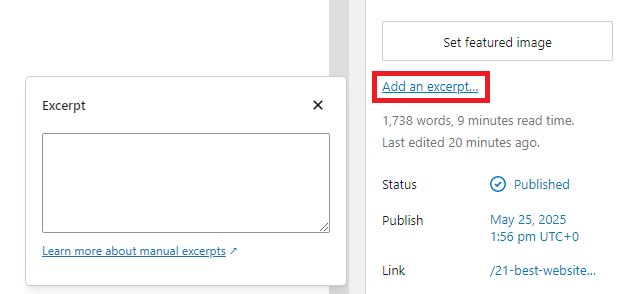wp-editor-add-excerpt