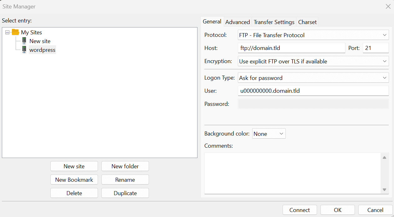 filezilla-site-manager