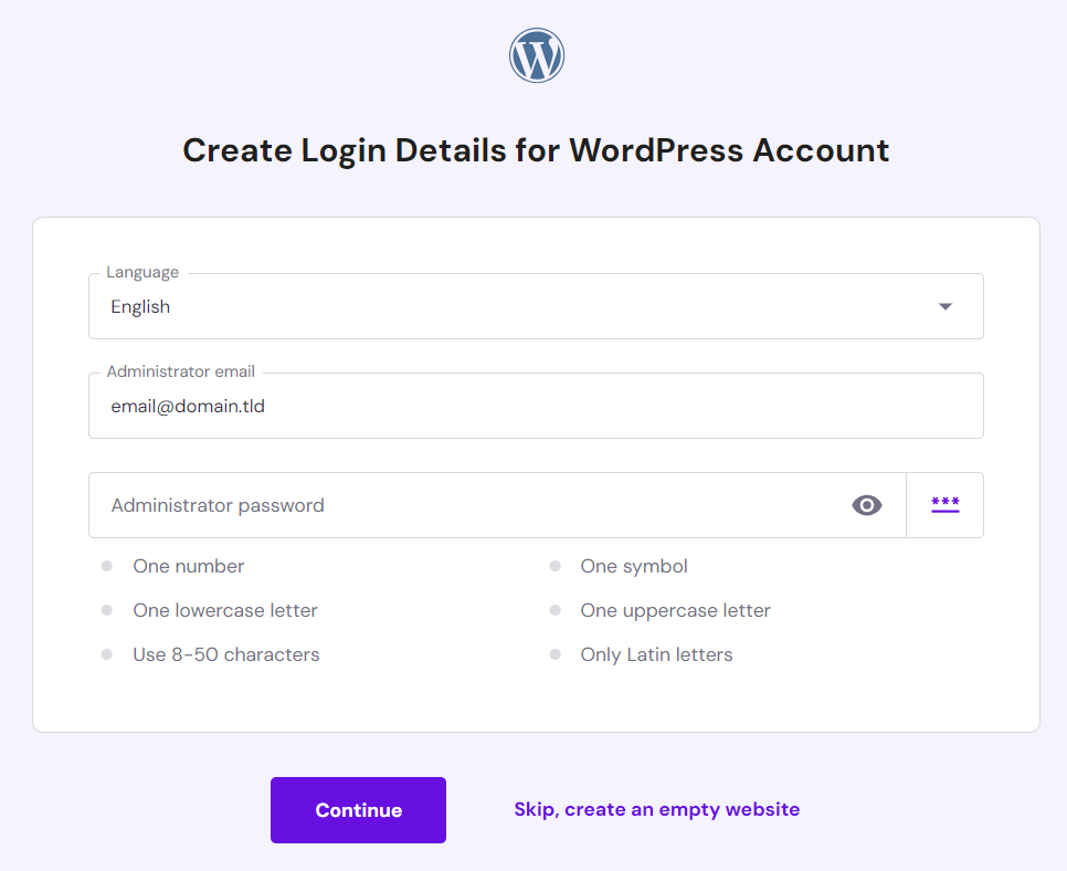 hpanel-wordpress-onboarding-login-credentials